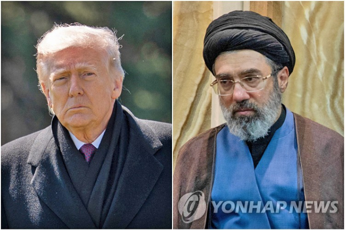 도널드 트럼프(왼쪽) 미국 대통령과 이란 최고지도자 아야톨라 모즈타바 하메네이. 연합뉴스