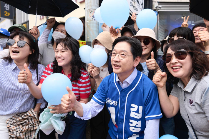 김경수 경남지사 후보 선거 유세. 김 후보 캠프 제공 