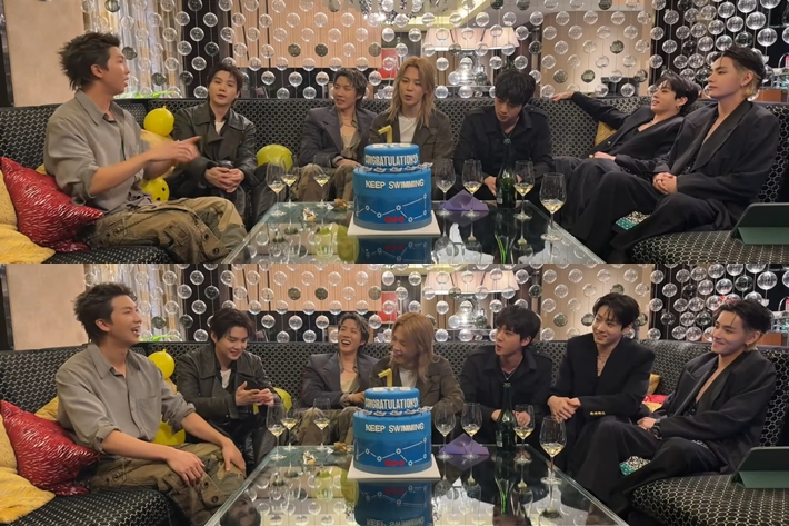 26일 진행한 위버스 라이브에서 방탄소년단 멤버들이 부산 숙박업소 바가지요금에 관해 언급하는 모습. 위버스 라이브 캡처