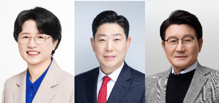 왼쪽부터 더불어민주당 박희정, 국민의힘 박용선, 무소속 박승호 후보. 선관위 제공