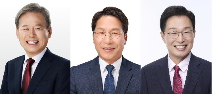 왼쪽부터 김상동, 이용기, 임종식 후보. 선관위 제공
