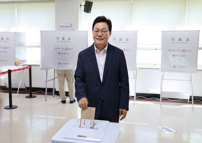 박완수 후보 사전투표. 박 후보 캠프 제공 