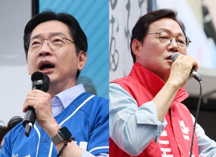 더불어민주당 김경수 후보·국민의힘 박완수 후보. 각 캠프 제공 