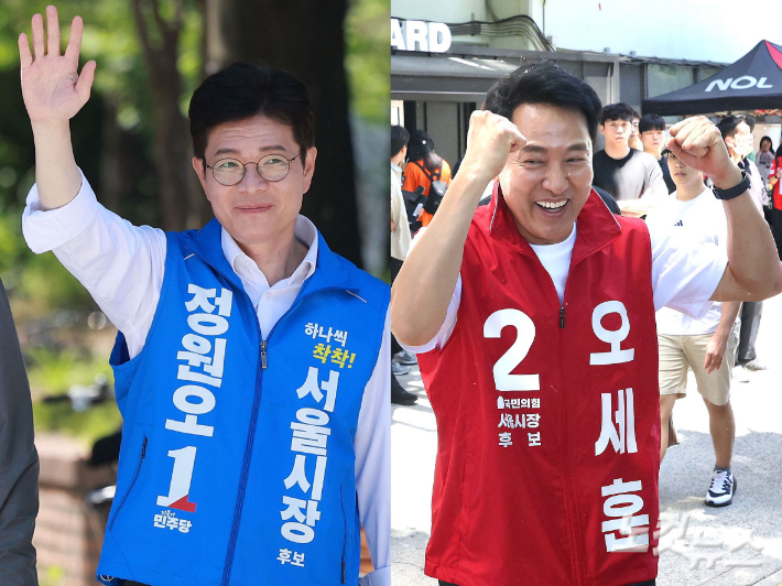 정원오 더불어민주당·오세훈 국민의힘 서울시장 후보가 6·3 지방선거 전 마지막 주말인 31일 표심 공략에 총력을 기울이고 있다. 류영주 기자