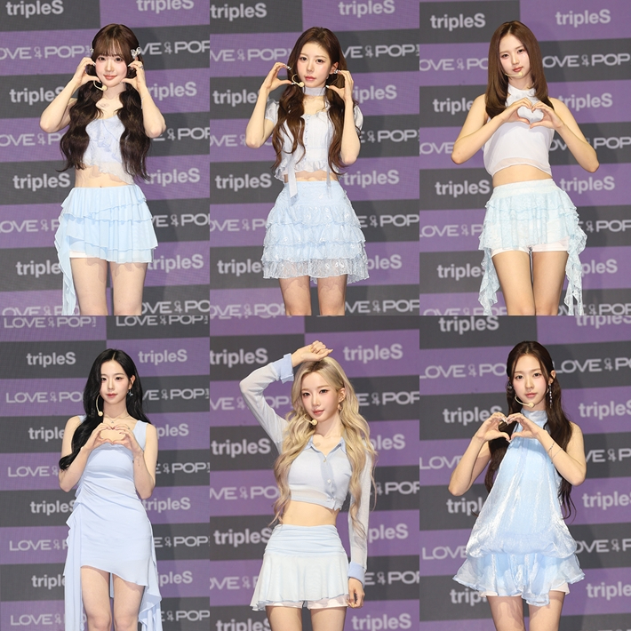 윗줄 왼쪽부터 트리플에스 서연, 혜린, 지우. 아랫줄 왼쪽부터 채연, 유연, 수민. 모드하우스 제공