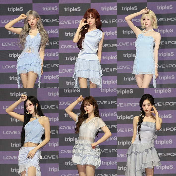 윗줄 왼쪽부터 트리플에스 하연, 시온, 채원. 아랫줄 왼쪽부터 설린, 서아, 지연. 모드하우스 제공