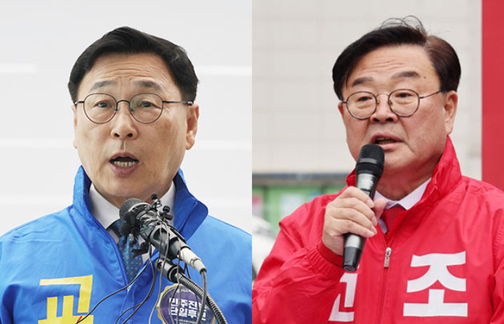 서울교육감 정근식 후보(왼쪽)와 조전혁 후보. 연합뉴스