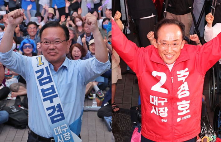 김부겸 49.7% vs 추경호 49.2%, 대구시장