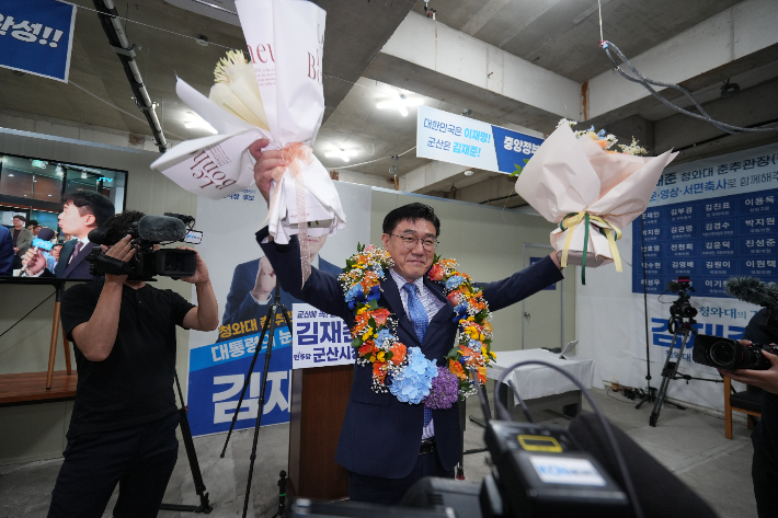 군산시장 당선이 사실상 확정된 김재준(더불어민주당) 후보. 김재준 후보 제공