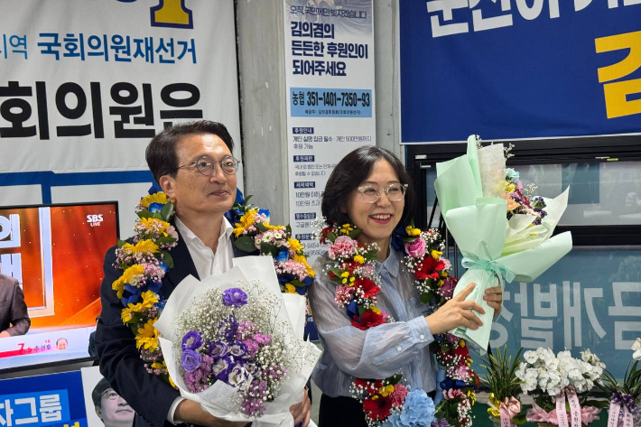 군산김제부안갑 국회의원 재선거에 당선이 확실시 되는 김의겸 후보(더불어민주당). 김의겸 후보 제공