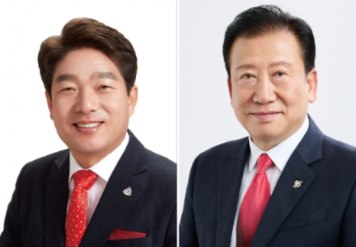 (왼쪽부터)장준용(동래구), 주석수(연제구) 당선인. 선거관리위원회 제공