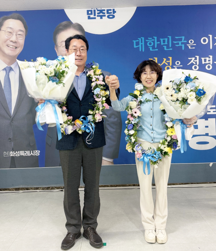 재선에 성공한 정명근 화성시장 당선인. 정명근 캠프 제공
