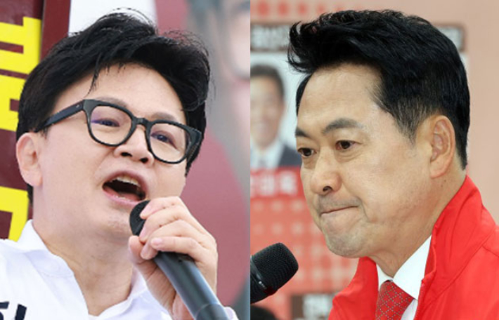 한동훈 전 국민의힘 대표(왼쪽)와 장동혁 현 국민의힘 대표. 연합뉴스·윤창원 기자
