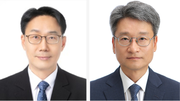 왼쪽부터 이지호 조사통계담당 부총재보, 김제현 경영관리담당 부총재보. 한국은행 제공