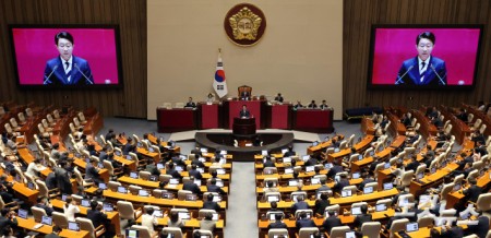 제22대 국회 후반기 국회의장 당선인사하는 조정식 의원