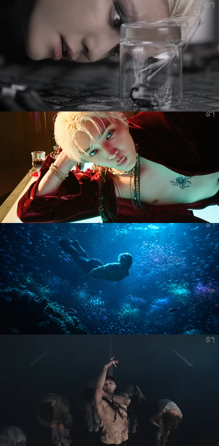 라픽 감독은 '와일드' 뮤직비디오의 초중후반부 색감을 의도적으로 모두 다르게 가져갔다고 설명했다. '와일드' MV 캡처