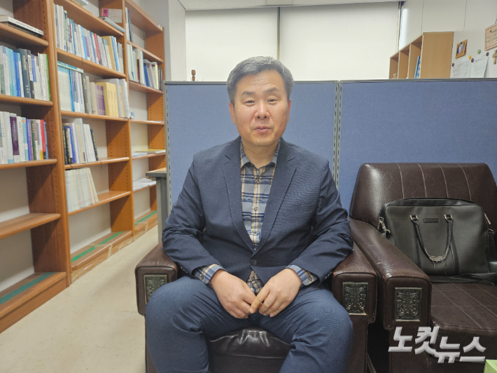 이규창 통일연구원 인권연구실장이 지난 5월 7일 CBS노컷뉴스와 인터뷰를 갖고 있다. 이원석 기자