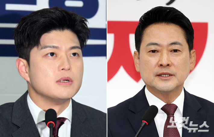 김용태 국민의힘 전 비상대책위원장(왼쪽)과 장동혁 국민의힘 대표. 윤창원 기자