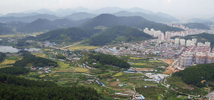여수 죽림1지구 항공사진. 여수시 제공 