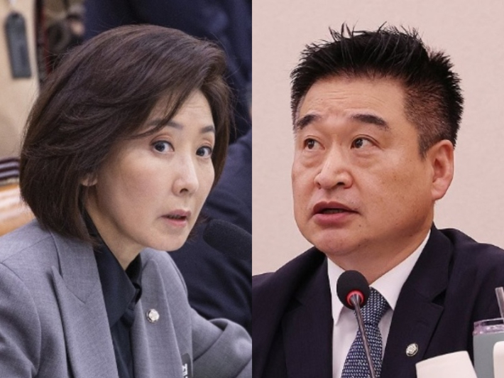 나경원 국민의힘 의원(왼쪽), 최혁진 무소속 의원. 연합뉴스