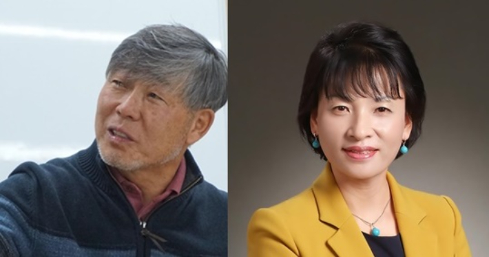 왼쪽부터 강봉수 제주대 교수, 박희순 전 제주도교육청 정책기획실장. 고의숙 당선인 측 제공