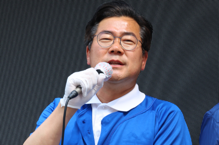 당선 인사하는 박찬대 인천시장 당선인. 연합뉴스