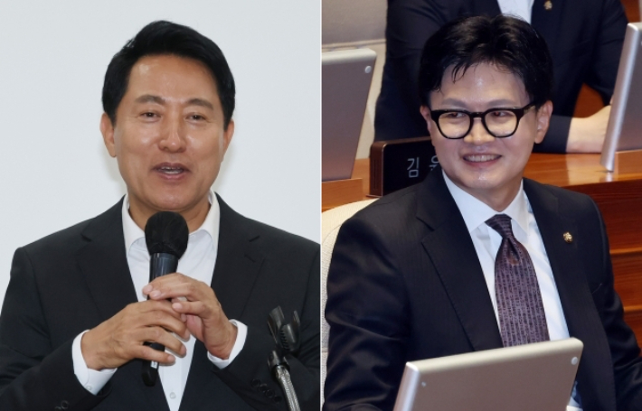 오세훈 서울시장과 한동훈 전 국민의힘 대표. 연합뉴스∙윤창원 기자