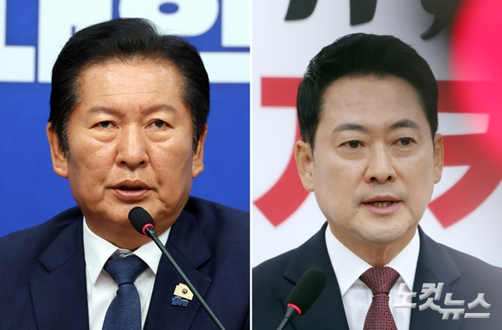 더불어민주당 정청래 대표와 국민의힘 장동혁 대표. 윤창원 기자