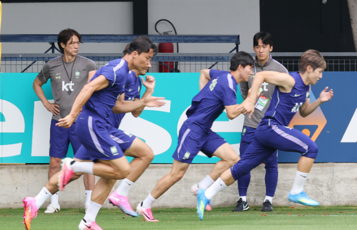 축구 대표팀 훈련. 연합뉴스