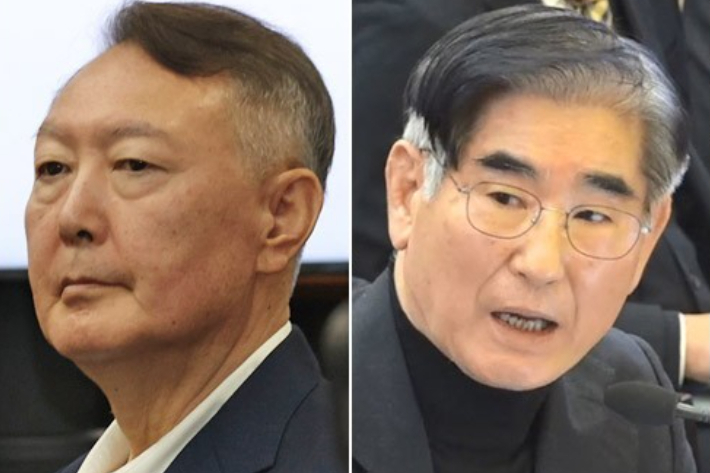 윤석열 전 대통령(왼쪽)과 김용현 전 국방부 장관. 헌법재판소 제공