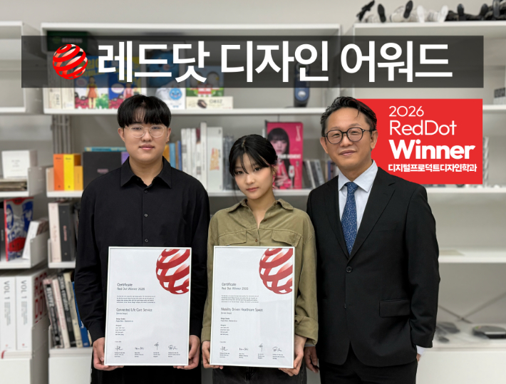 박민준·정새봄 학생과 백정훈 교수(왼쪽부터). 호서대 제공