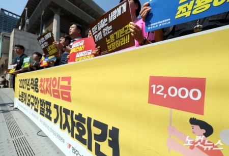 내년 적용 최저임금 요구안 발표
