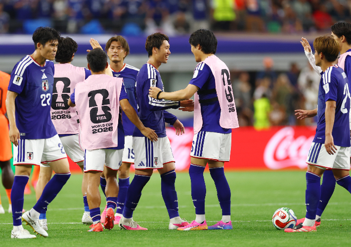 네덜란드전 1-1 무승부를 거둔 일본 축구대표팀. 연합뉴스