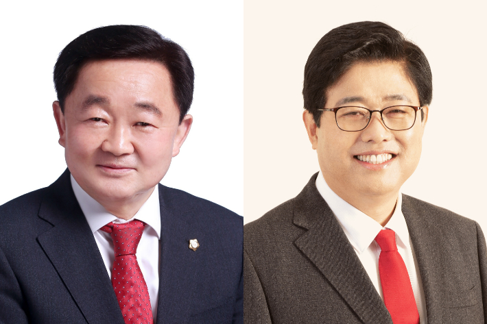 청주시의회 국민의힘 정태훈(왼쪽) 의원과 이상조 의원. 청주시의회 제공