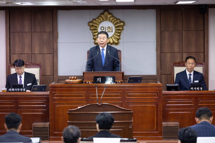 순천시의회 제295회 임시회 제1차 본회의. 순천시의회 제공