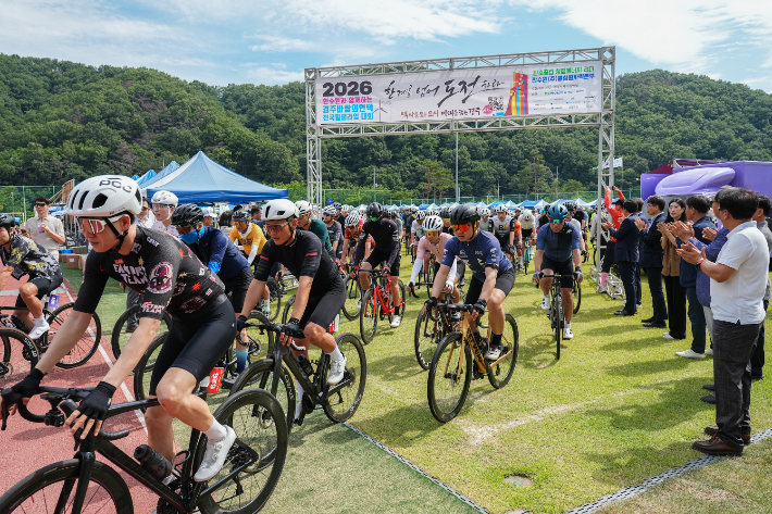 '2026 한수원과 함께하는 경주 바람의 언덕 전국 힐클라임 대회' 모습. 월성원자력본부 제공 