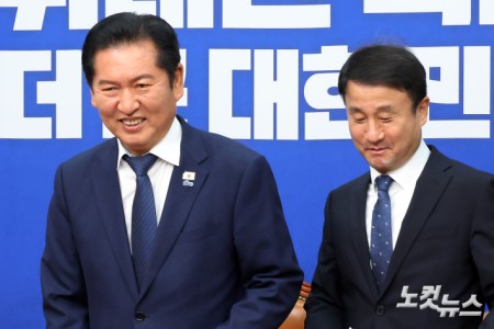 최고위 참석하는 정청래-한병도