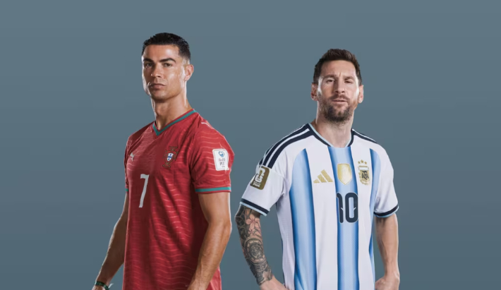리오넬 메시(오른쪽)와 크리스티아누 호날두. FIFA 홈페이지 캡처