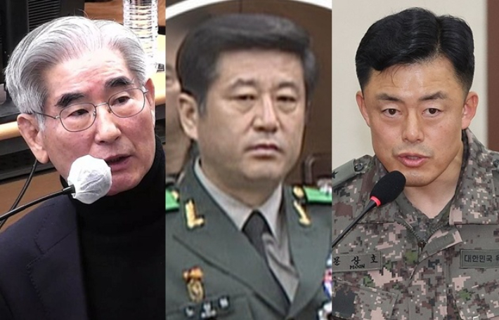 왼쪽부터 김용현 전 국방부 장관, 노상원·문상호 전 정보사령관. 연합뉴스