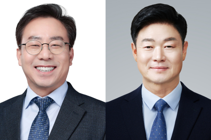 강삼영 강원특별자치도 교육감 당선인(왼쪽)과 구자열 원주시장 당선인. 강삼영, 구자열 당선인 제공 