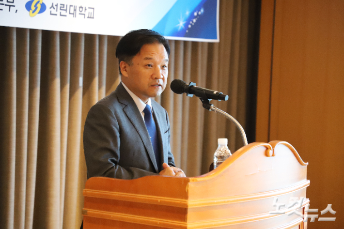 제4회 선린대학교를 위한 조찬기도회에서 말씀을 전한 박영호 목사(포항시기독교교회연합회 회장). 김일현 기자