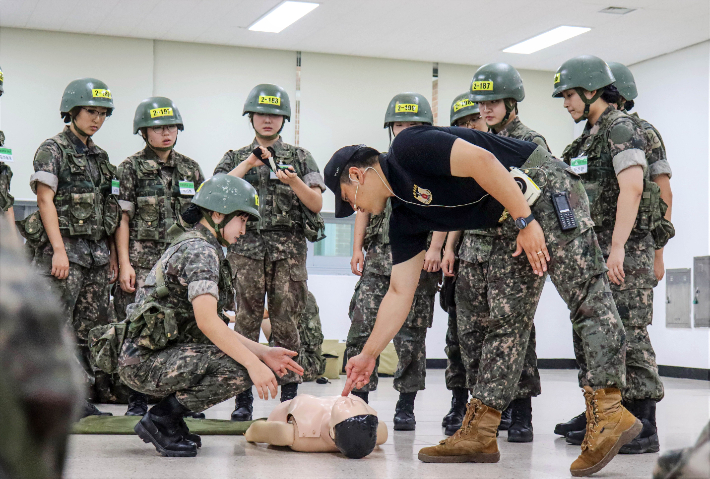 건양대학교 등 군사학과 훈련 모습. 35사단 제공