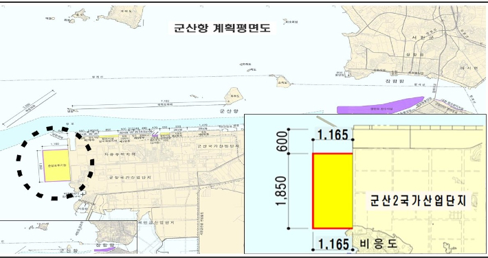 군산항 제2 준설토 투기장 위치도. 군산시 제공