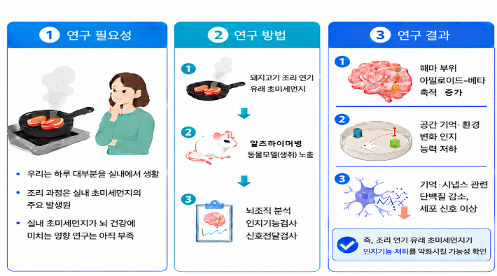 실내 초미세먼지 뇌 건강 영향 연구 모식도. 질병청 제공
