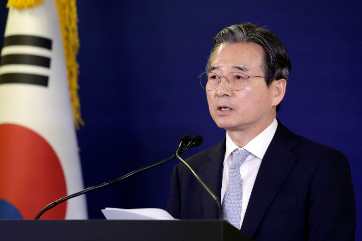 브리핑하는 김용범 정책실장. 연합뉴스