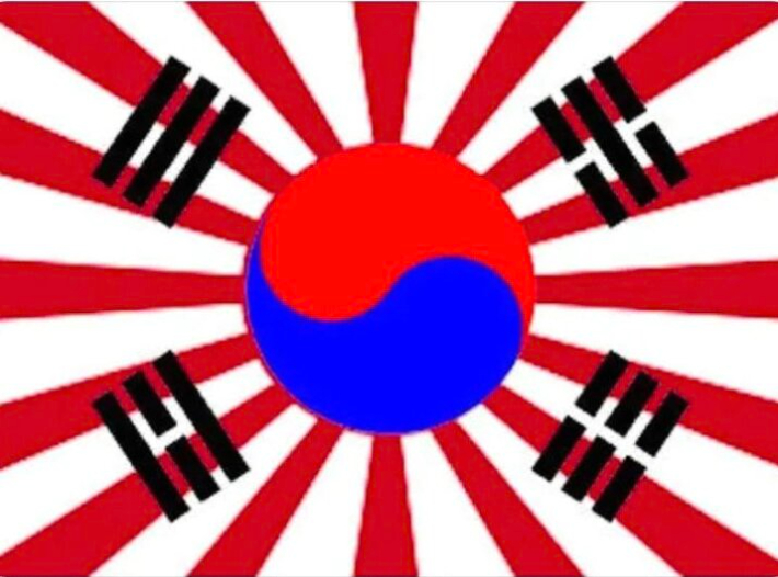 일본 팬이 욱일기와 태극기를 합성한 사진. 서경덕 교수 제공