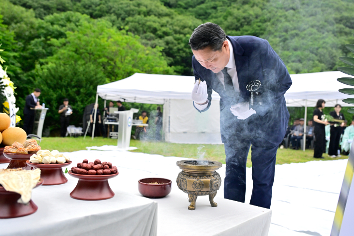 제21회 회문산 해원제에 참석한 최영일 순창군수. 순창군 제공