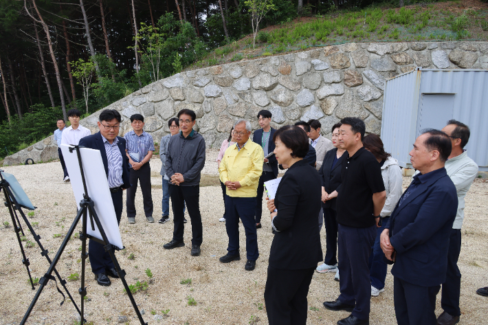 주요 사업장 현장 점검에 나선 김정중 양양군수 당선인. 인수위원회 제공