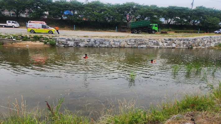 구조 활동 모습. 서산소방서 제공