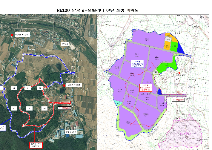 RE100 안강 e-모빌리티 산단 조성 계획도. 경주시 제공